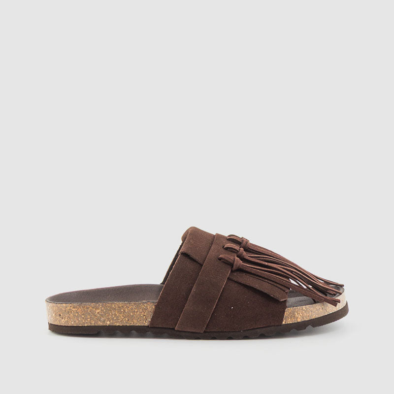 SANDALIA FLECOS SERRAJE MARRON