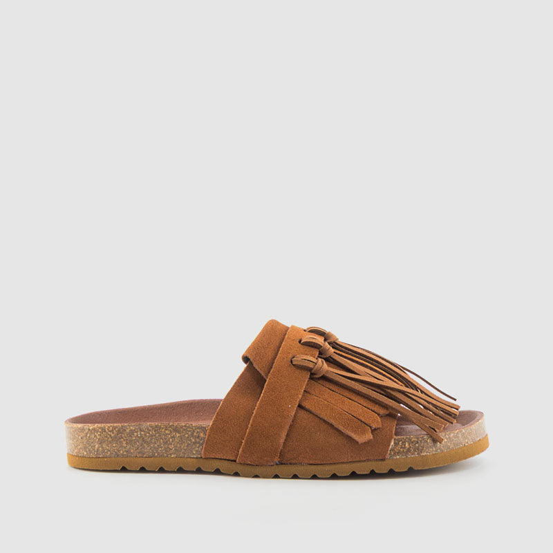 SANDALIA FLECOS SERRAJE CUERO