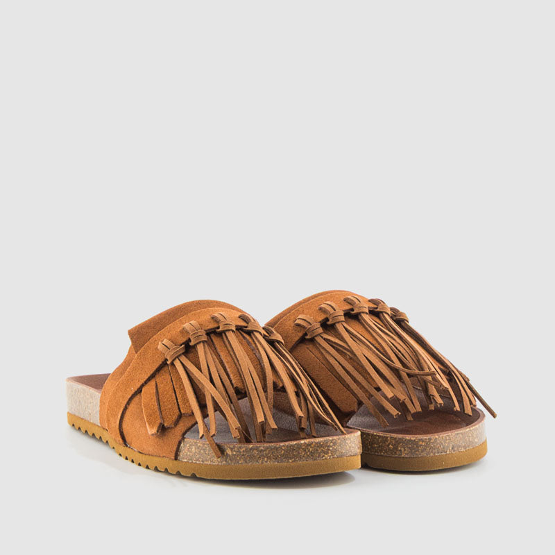 SANDALIA FLECOS SERRAJE CUERO