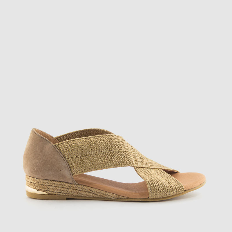 SANDALIA RAFIA STRECH TAUPE
