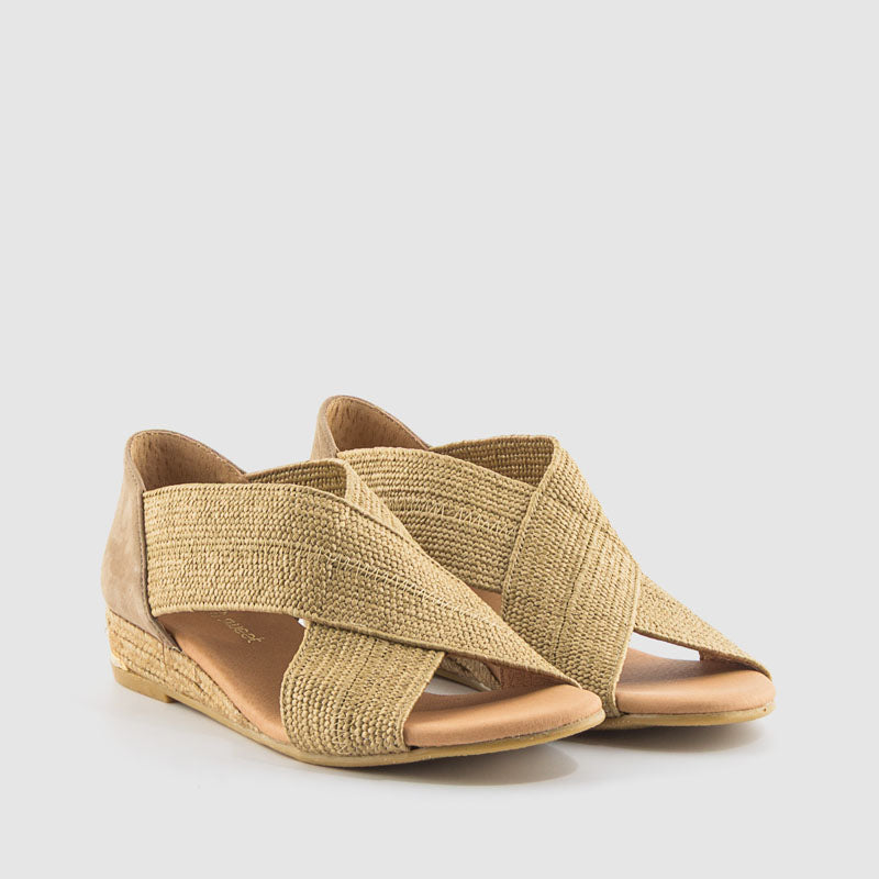 SANDALIA RAFIA STRECH TAUPE