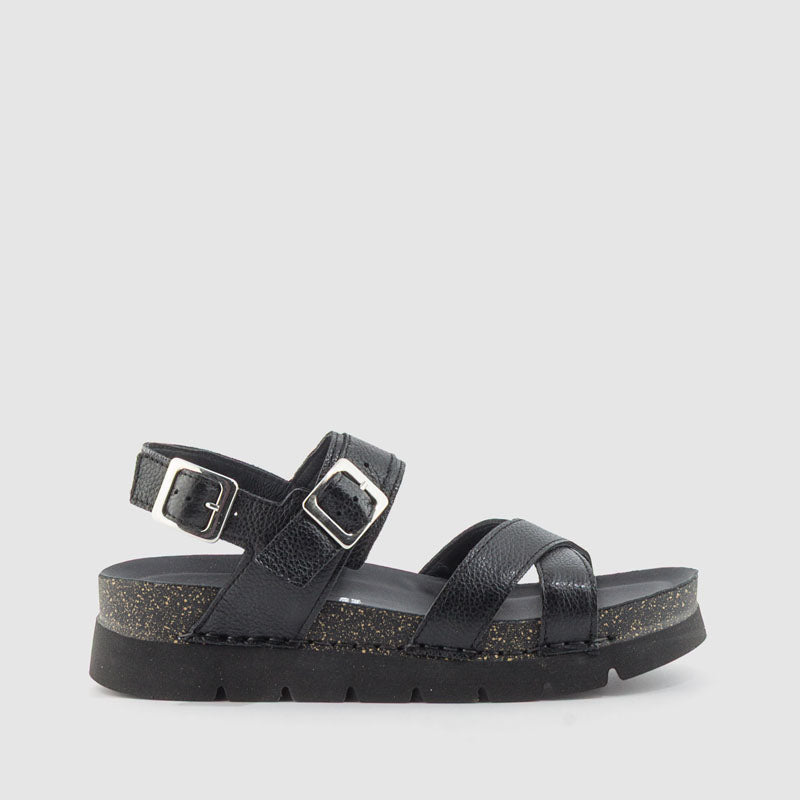 SANDALIA PIEL NEGRO