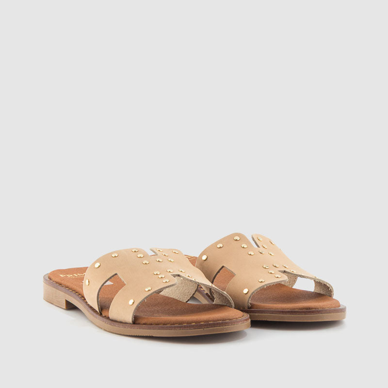 SANDALIA TACHAS NOBUCK TAUPE