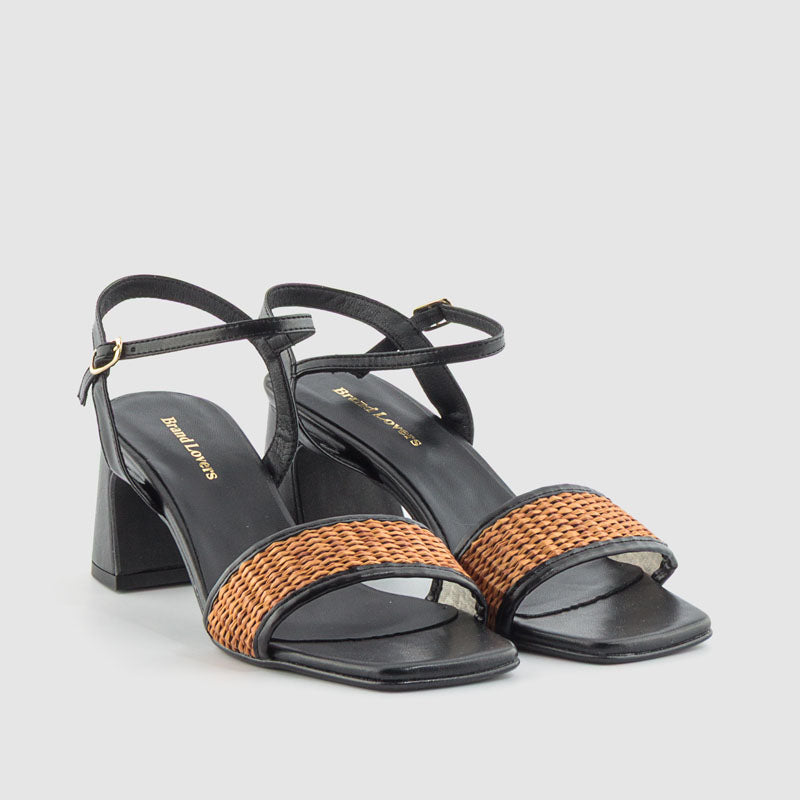 SANDALIA RAFIA CUERO