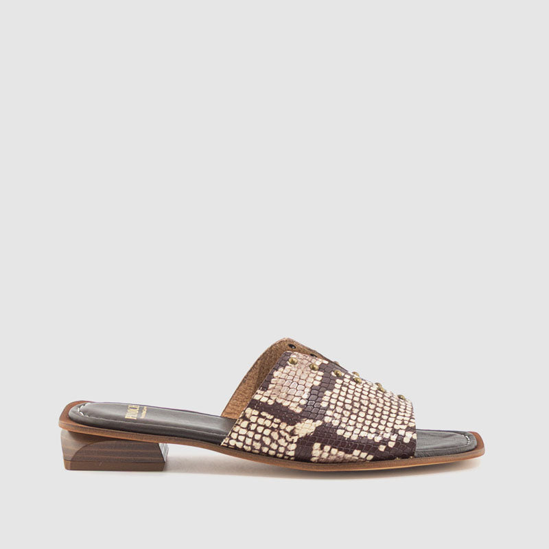 SANDALIA PIEL SERPIENTE CAMEL