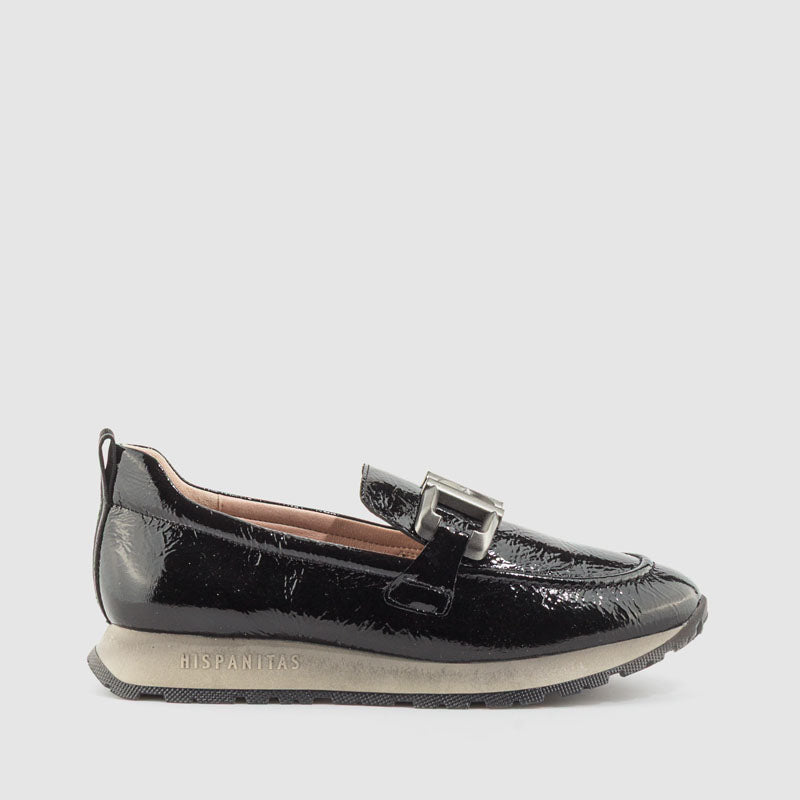 Mocasín sport adorno piel negro