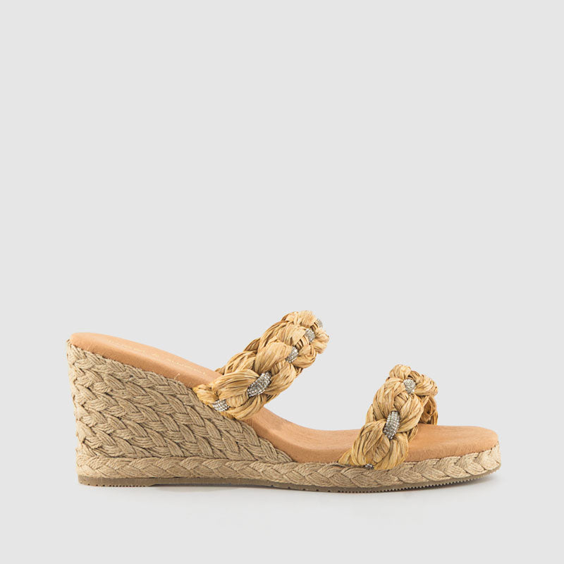 SANDALIA RAFIA NATURAL CRISTAL