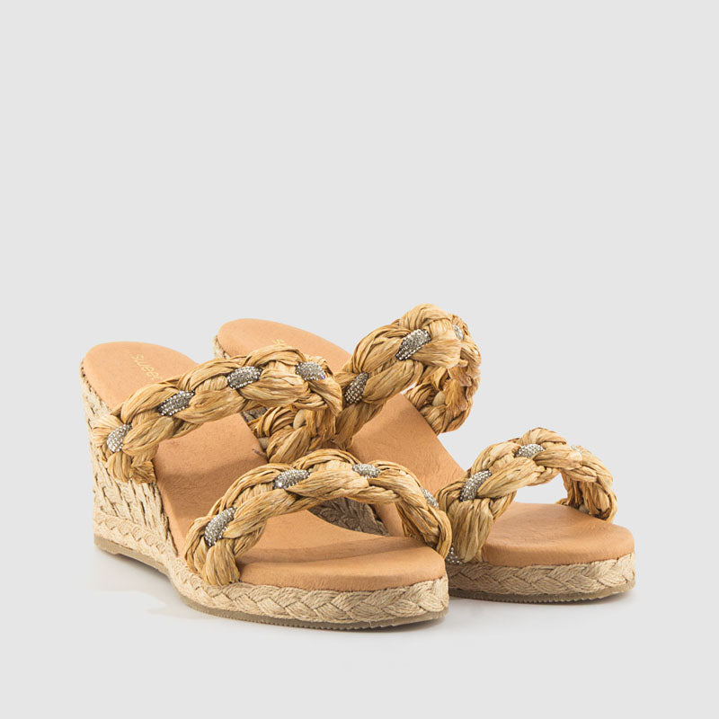 SANDALIA RAFIA NATURAL CRISTAL