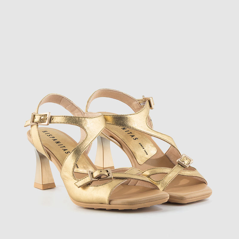 SANDALIA PIEL PLATINO