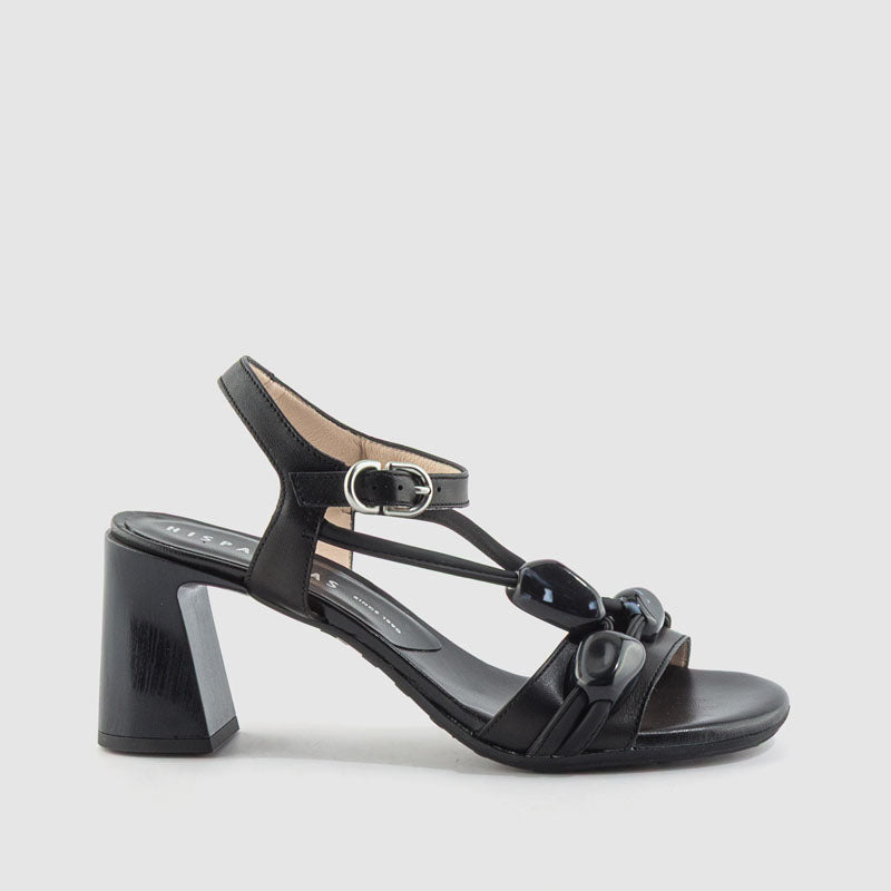 SANDALIA PIEDRAS PIEL BLACK