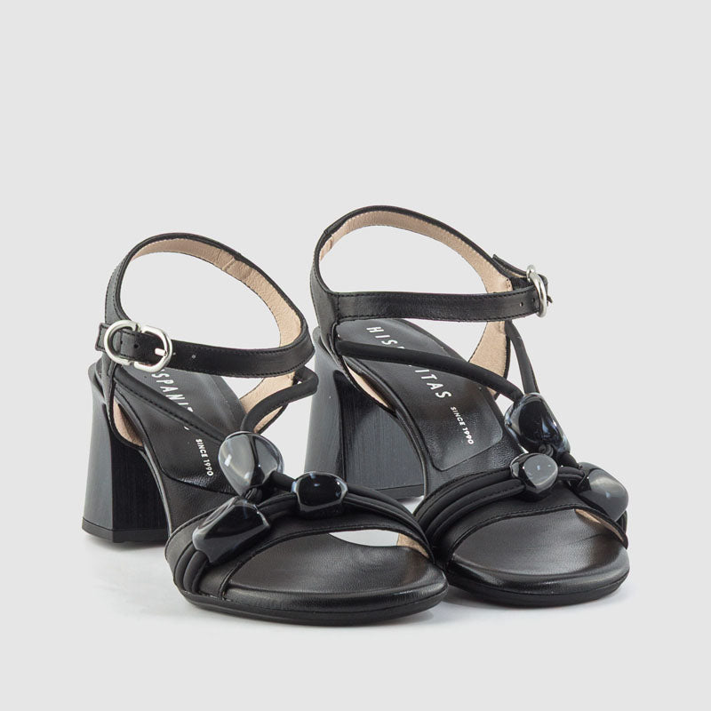 SANDALIA PIEDRAS PIEL BLACK