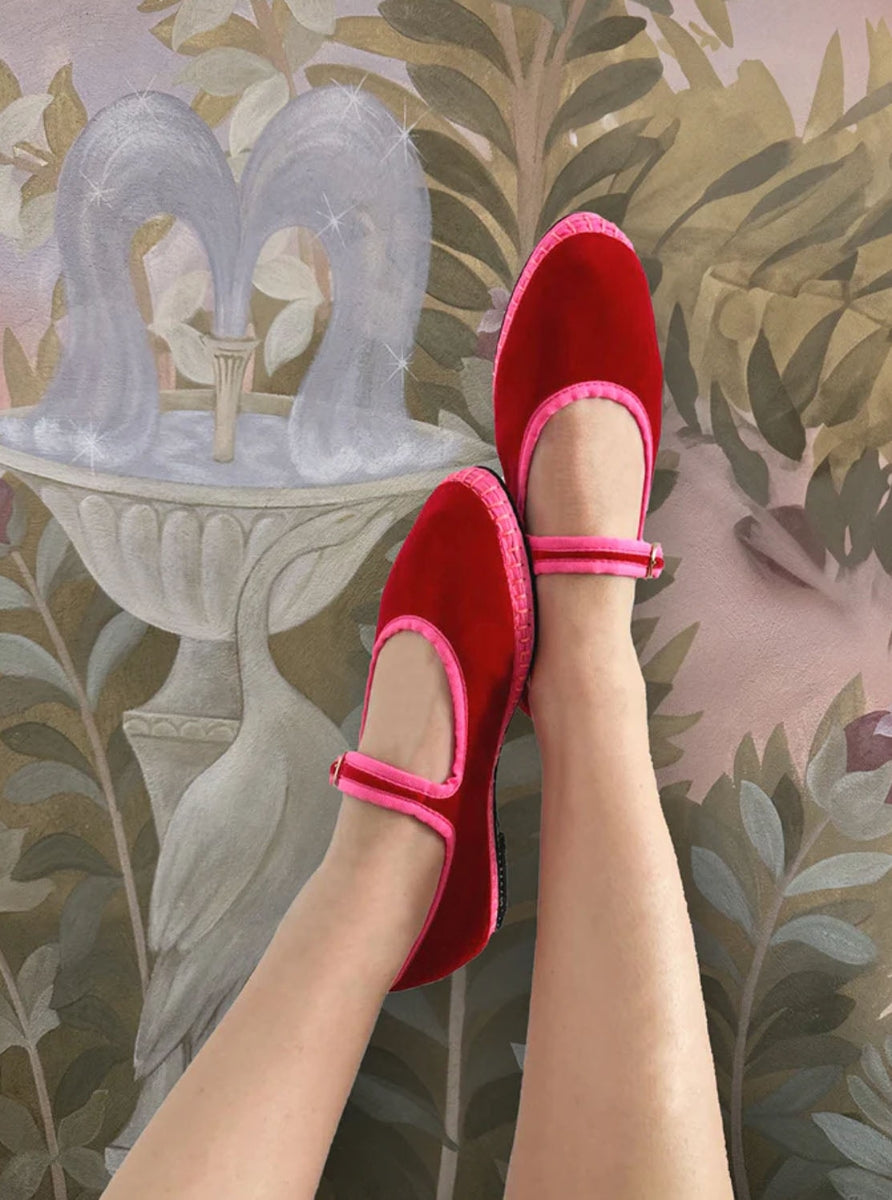 FLABE MARY JANE AURELIE RED PINK -1