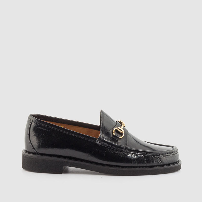 Mocasín vestir piel negra