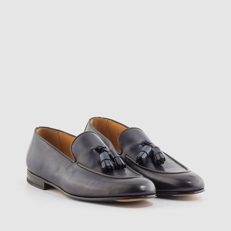 Mocasin vestir borla piel marino