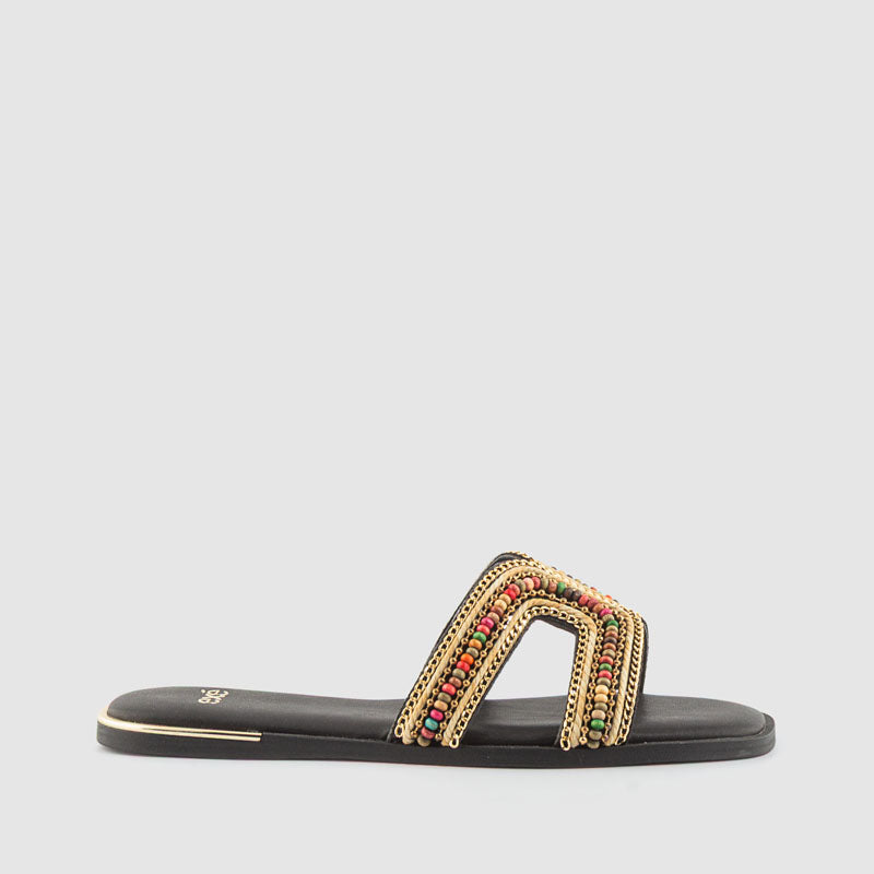 SANDALIA BOLAS PIEL BLACK
