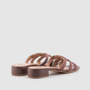 SANDALIA CORDONCILLO PIEL MARRON