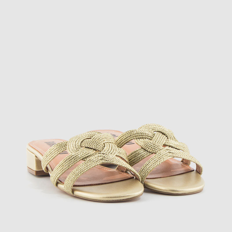 SANDALIA CORDONCILLO PIEL ORO