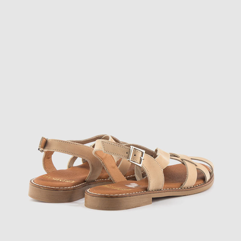 SANDALIA TIRAS NOBUCK TAUPE