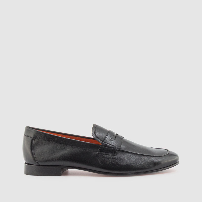 Mocasin vestir banda piel negra