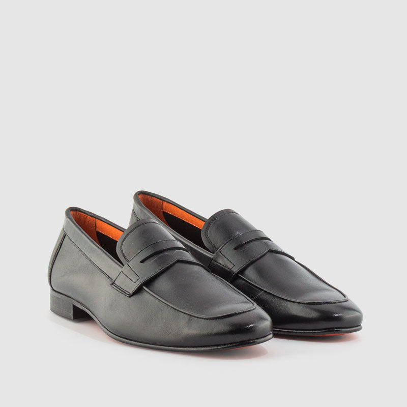 Mocasin vestir banda piel negra