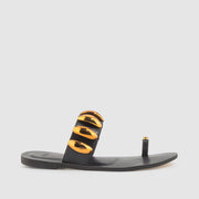 SANDALIA PIEDRAS PIEL NEGRO