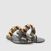 SANDALIA PIEDRAS PIEL NEGRO