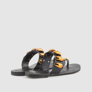 SANDALIA PIEDRAS PIEL NEGRO