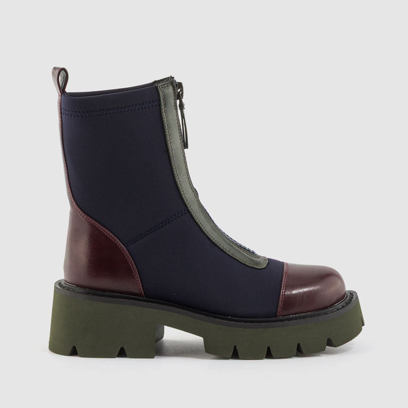 Botín combat cremallera multicolor