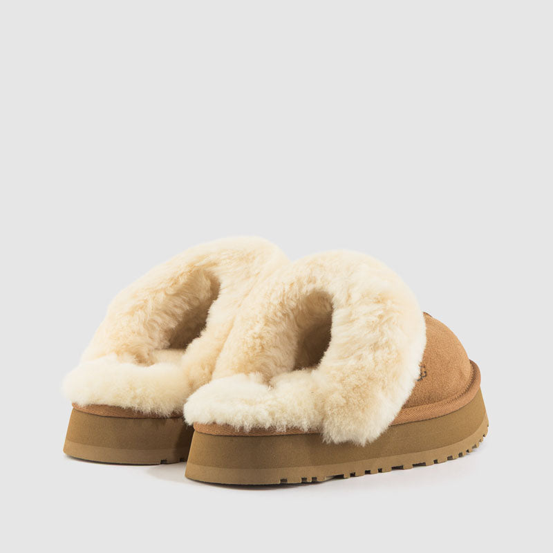 Zueco plataforma "DIQUETTE" chestnut