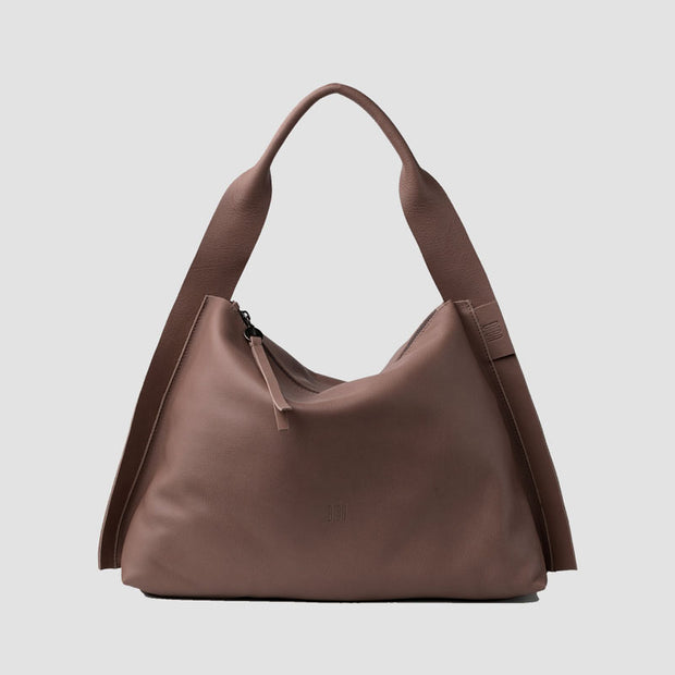 BOLSO TRAPECIO PIEL MARRON