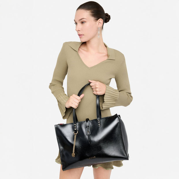 BOLSO TOTE TACHAS NEGRO